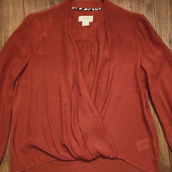 Maeve By Anthropologie Wrap Long Sleeve Blouse Top Size XS - Picture 3 of 7